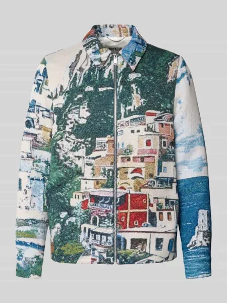 Kurtka w kroju regular fit z wzorem na całej powierzchni model JOTTAR' Drykorn niebieska