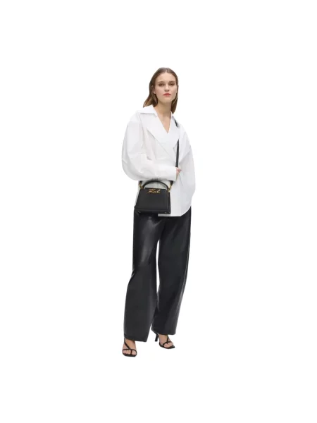 Karl Lagerfeld torebka crossbody skórzana K/SIGNATURE czarna