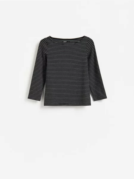 Reserved Tricou cu mânecă lungă cu conținut ridicat de modal multicolor