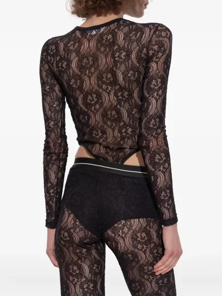 Body Palm Angels din dantelă negru