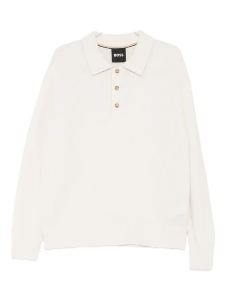 Polo Boss de lână alb
