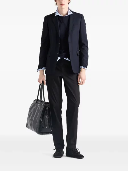 Pantaloni Prada din poplin negru