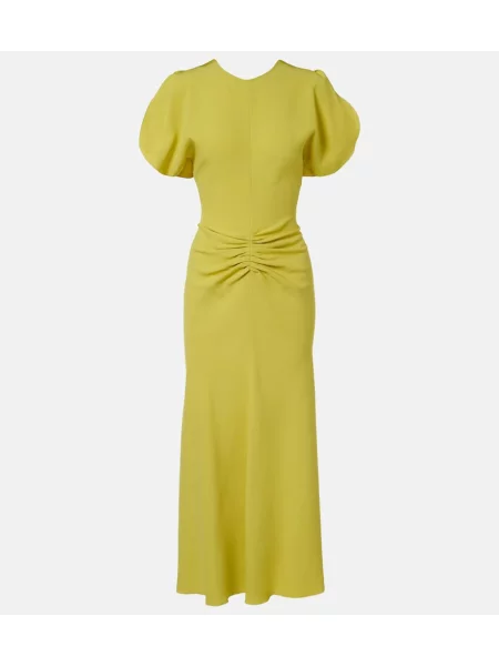 Rochie midi Victoria Beckham din satin galben