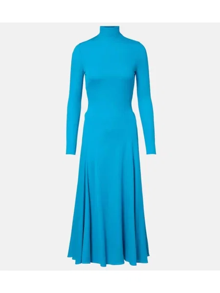 Jersey obleka midi obleka Alaia nad koleni modra