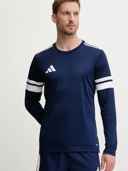 Тениска с дълъг ръкав Adidas Performance с апликация синьо