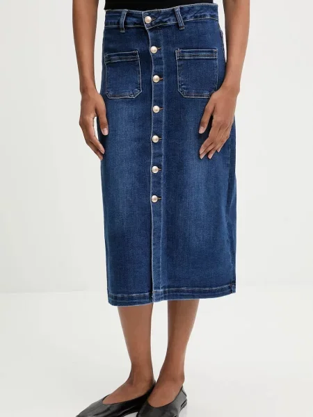 Джинсова спідниця Answear.LAB mini пряма синій