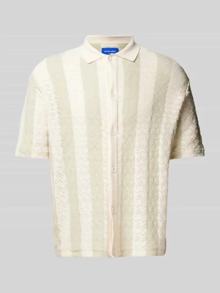 Koszula casualowa o kroju regular fit z kołnierzykiem polo model ‘TYLER’ Jack & Jones beżowa
