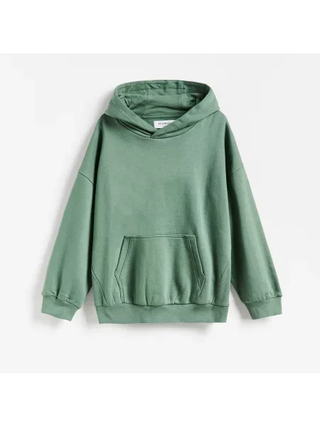 Reserved Oversized pamutban gazdag melegítőfelső sötétzöld