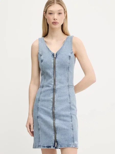 Karl Lagerfeld Jeans rochie din denim mini mulata albastru