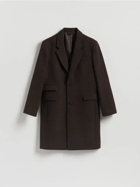 Reserved Palton cu adaos de lână maro-închis maro
