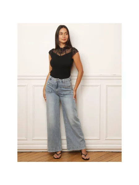 Top La Modeuse negru