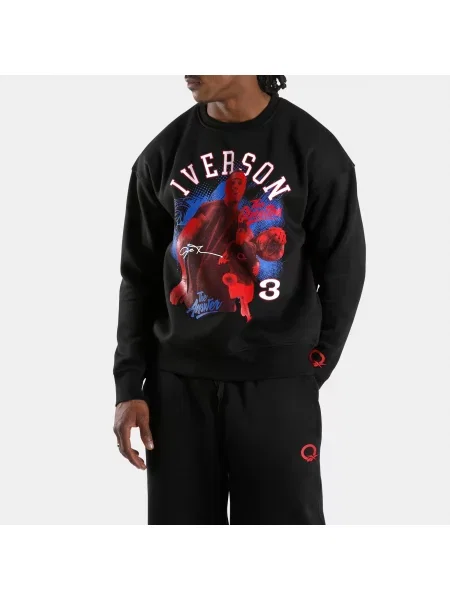 Reebok bluza dresowa Allen Iverson Relaxed Brushed Fleece Graphicunisex BLACK Size: czarna