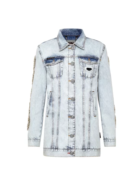 Kurtka jeansowa Philipp Plein niebieska