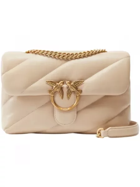 Pinko crossbody torba za žene kožna bež