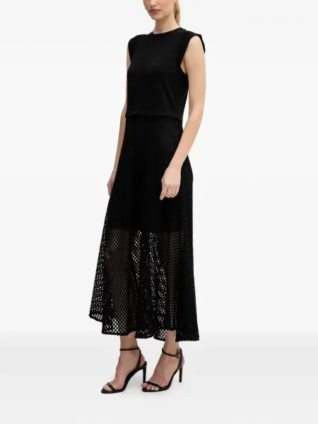 Maxi rochie maxi Dkny evazată de costum negru