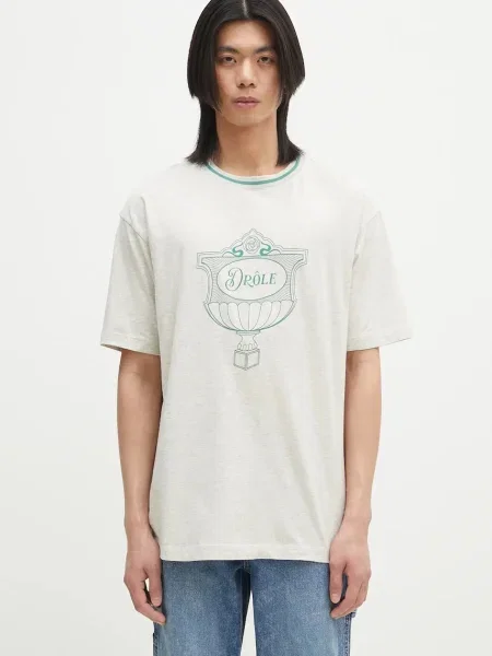 Тениска Drôle de Monsieur Le T-Shirt Drule Cup с принт сиво