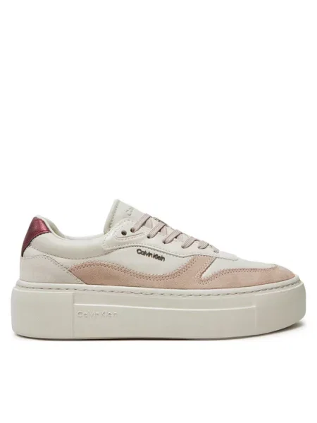 Calvin Klein Sneakersy Ff Cupsole Lace Up W/Ml Mix M béžová