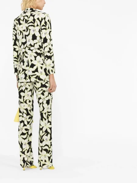 Blejzer 's Max Mara s cvjetnim printom s printom crna