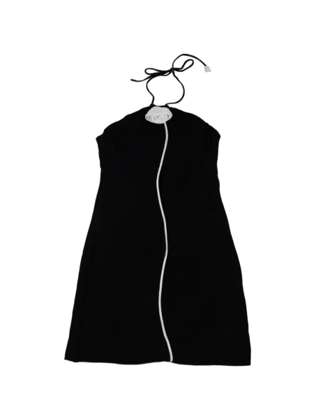 Rochie mini Farm Rio cu model floral cu gât halter de costum negru