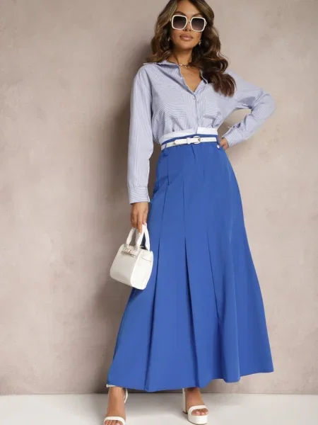 Fusta maxi Other cu talie înaltă lungă albastru