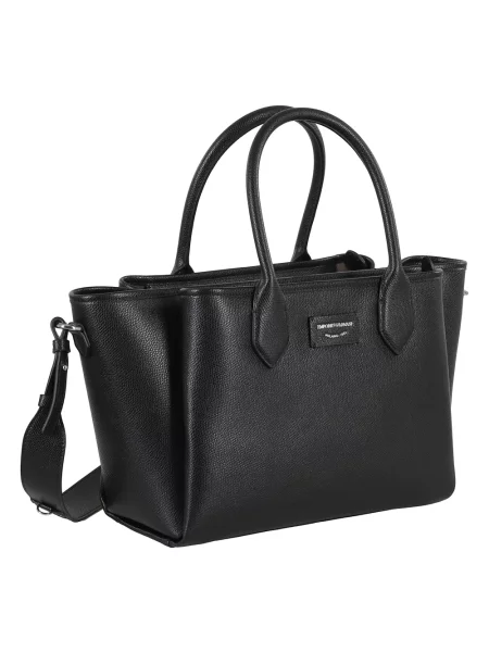 Shopperka Emporio Armani skórzana czarna