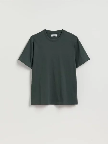 Reserved T-shirt regular z bawełny jasnozielony
