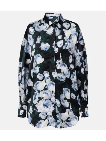 Bluză Stella Mccartney din satin cu model floral