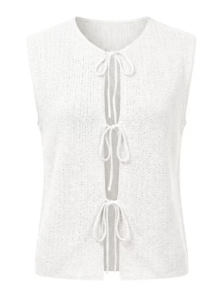 Imily Bela Vestă tricotată alb