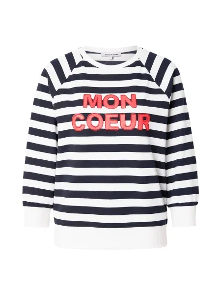 MORE & MORE Mikina marine modrá / jasně červená bílá