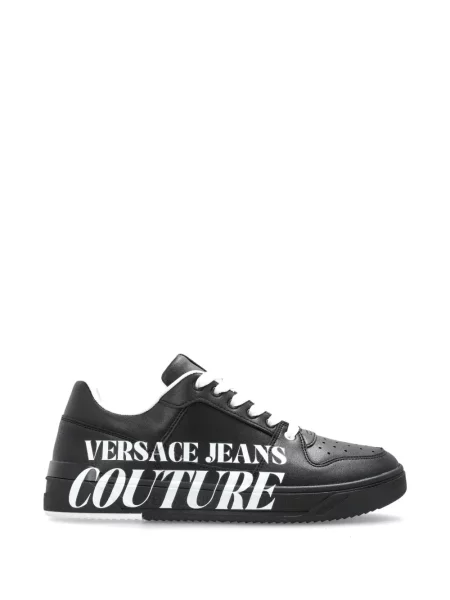 Sneakerși Versace Jeans Couture din piele cu imagine negru
