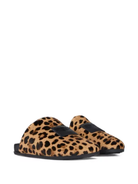 Papuci tip mules Givenchy din piele fără toc cu model leopard