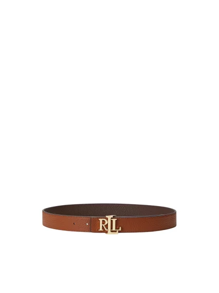 Pasek Lauren Ralph Lauren skórzany dwustronny brązowy