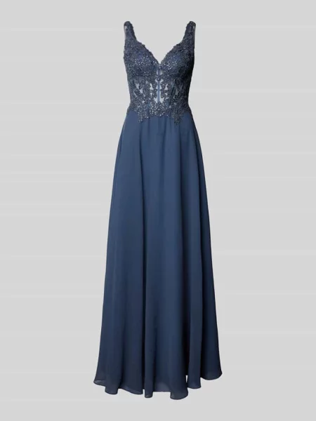 Sukienka wieczorowa z koronkowym obszyciem Luxuar