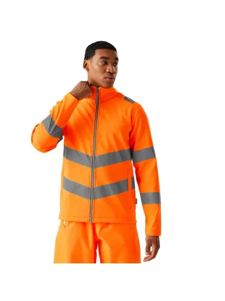Kurtka Softshellowa 2 Warstwy HiVis pomarańczowa