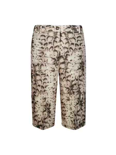 Lniane bermudy Pinko beżowe