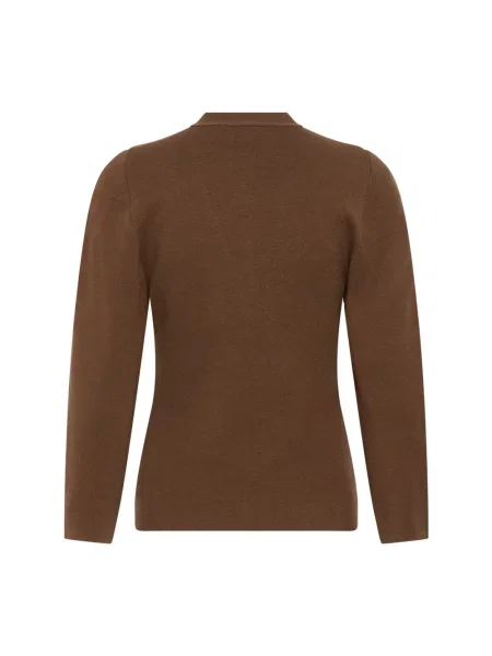 Dzianinowy sweter Kaffe brązowy