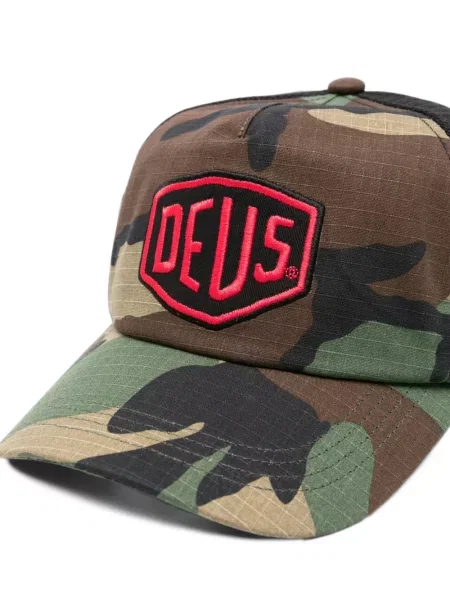 Șapcă Deus Ex Machina cu imagine cu model camuflaj verde