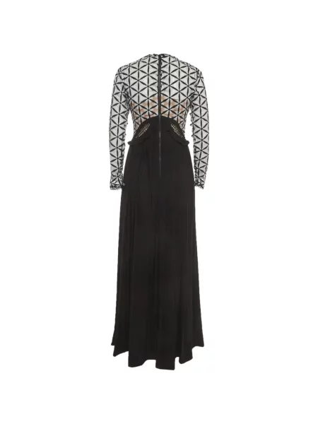 Rochie maxi Self-portrait din dantelă negru