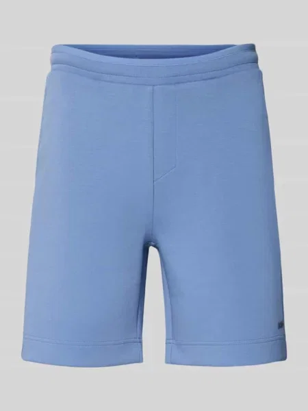 Szorty dresowe o kroju regular fit z mieszanki bawełny model JT_GLOBE' Boss Green niebieskie