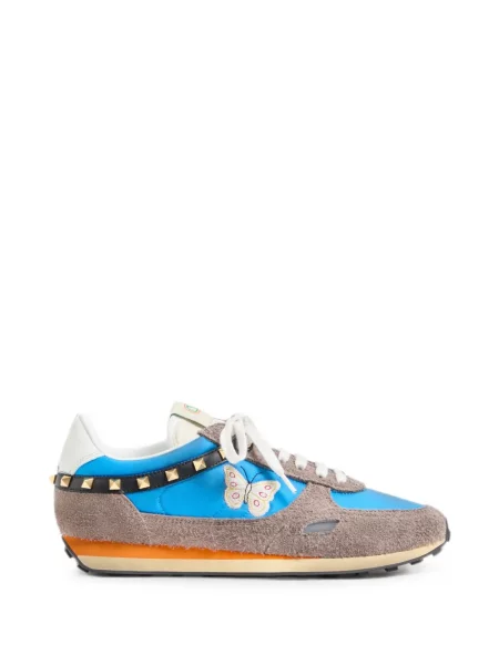 Sneakerși Valentino Garavani cu broderie din piele albastru
