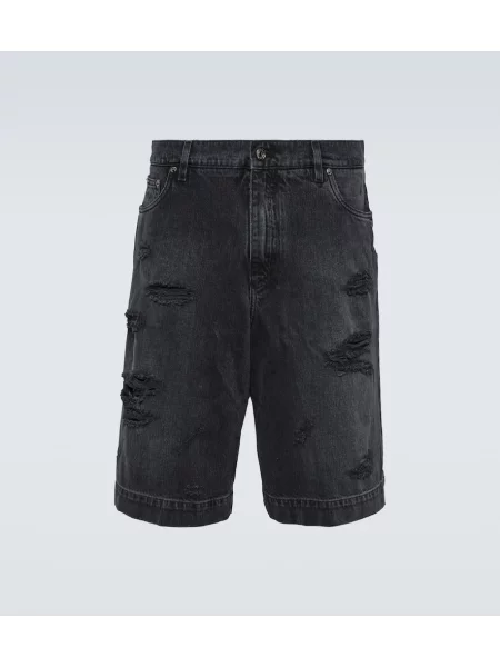 Džínové šortky Dolce&gabbana s oděrkami modré