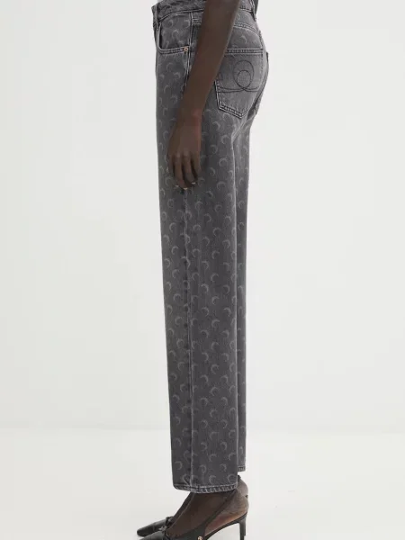 Τζιν παντελόνι Marine Serre Moon Laser Grey Wash Denim Straight γκρι