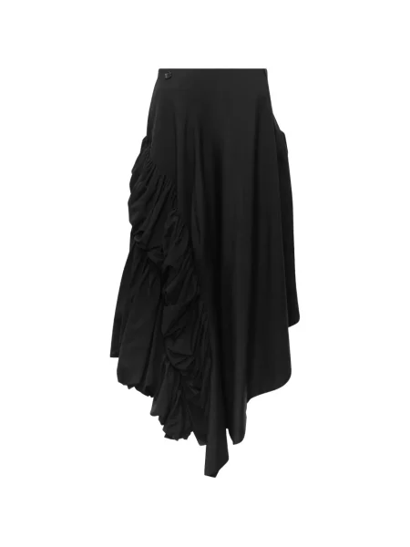 Fustă midi Comme Des Garçons asimetrică drapată negru