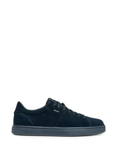 Sneakerși Geox cu șireturi din piele de căprioară albastru
