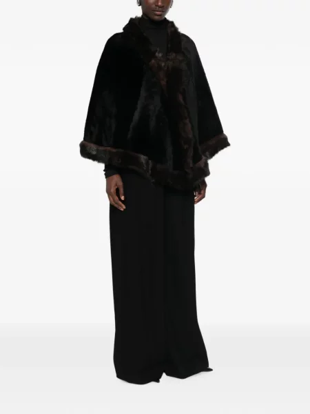 Palton Nour Hammour din piele negru