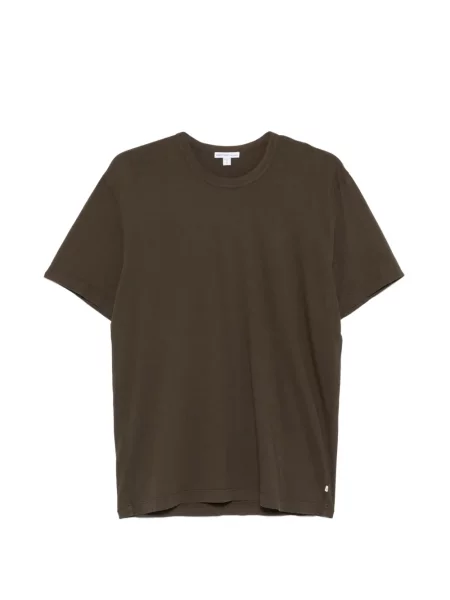 Tricou James Perse cu decolteu rotund maro