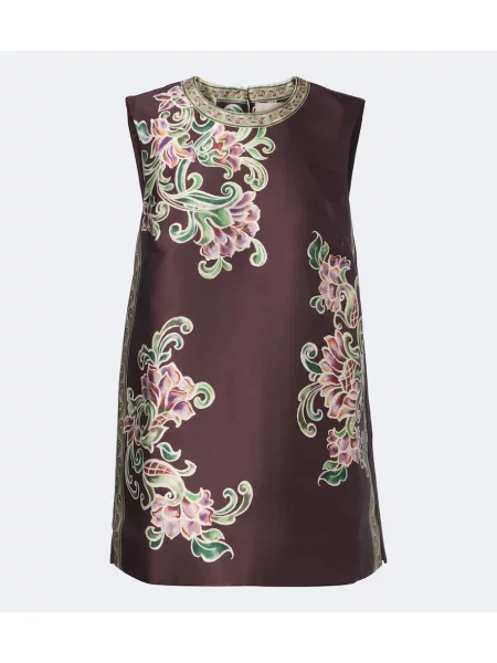 Top Alemais din satin cu model floral