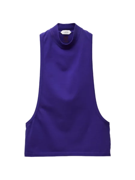 Top Versace din jerseu cu autograf violet