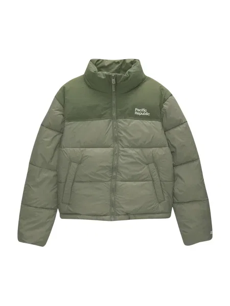 Pull&Bear Geacă de primăvară-toamnă verde / verde pastel / murdar alb