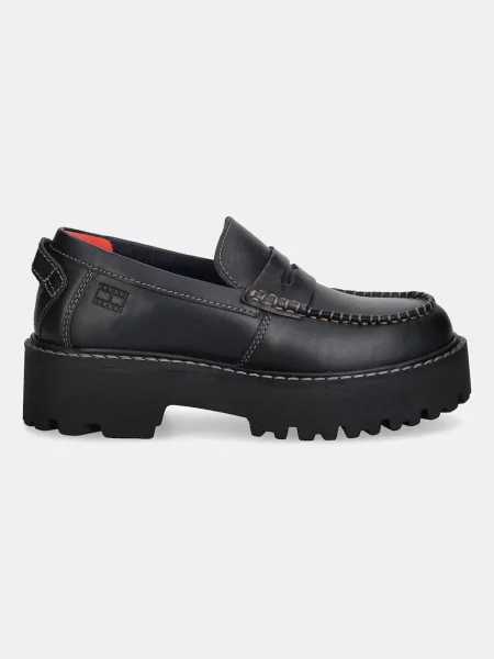 Tommy Hilfiger mokasyny skórzane ARCHIVE 01 LOAFER LEATHER na platformie czarny